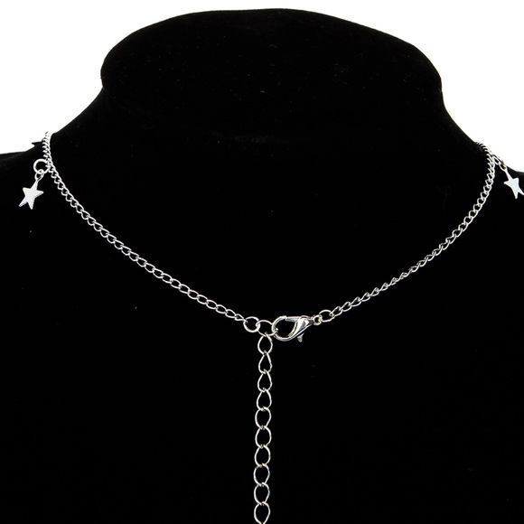 Silver ‘Stars-on-a-String’ Choker Necklace - Picture 6 of 8